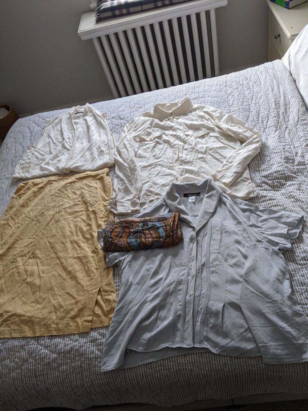 FREE SHIPPING!!! 100% Silk Capsule Wardrobe size XL - lightweight summer neutral